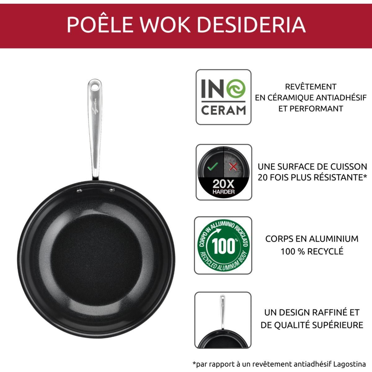 Lagostina Poêle wok en aluminium 28cm noir - 010275041828