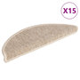 Voir la diapositive 2 : VIDAXL Tapis d'escalier autocollants 15 pcs 56x17x3 cm Beige clair