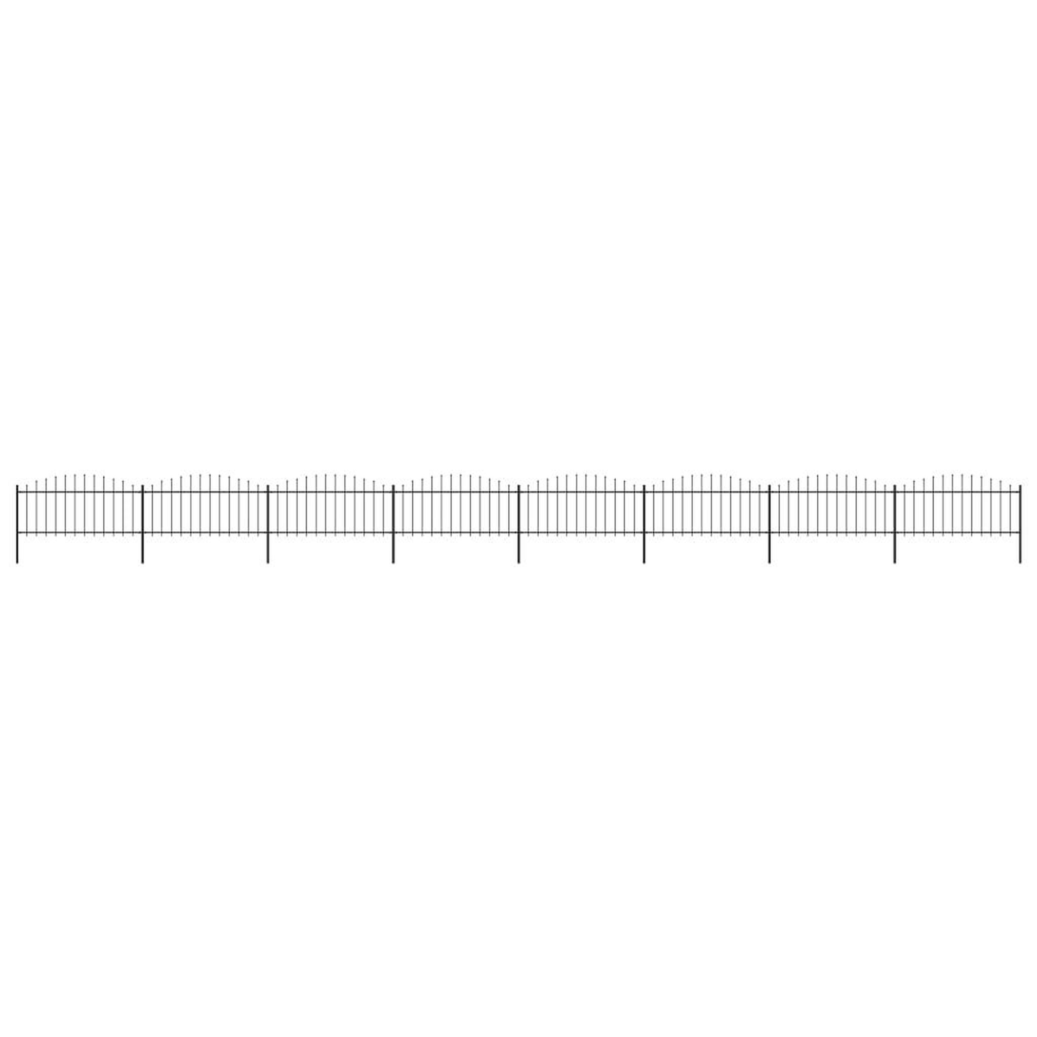 VIDAXL Cloture de jardin a dessus en lance Acier (0,5-0,75)x13,6m Noir