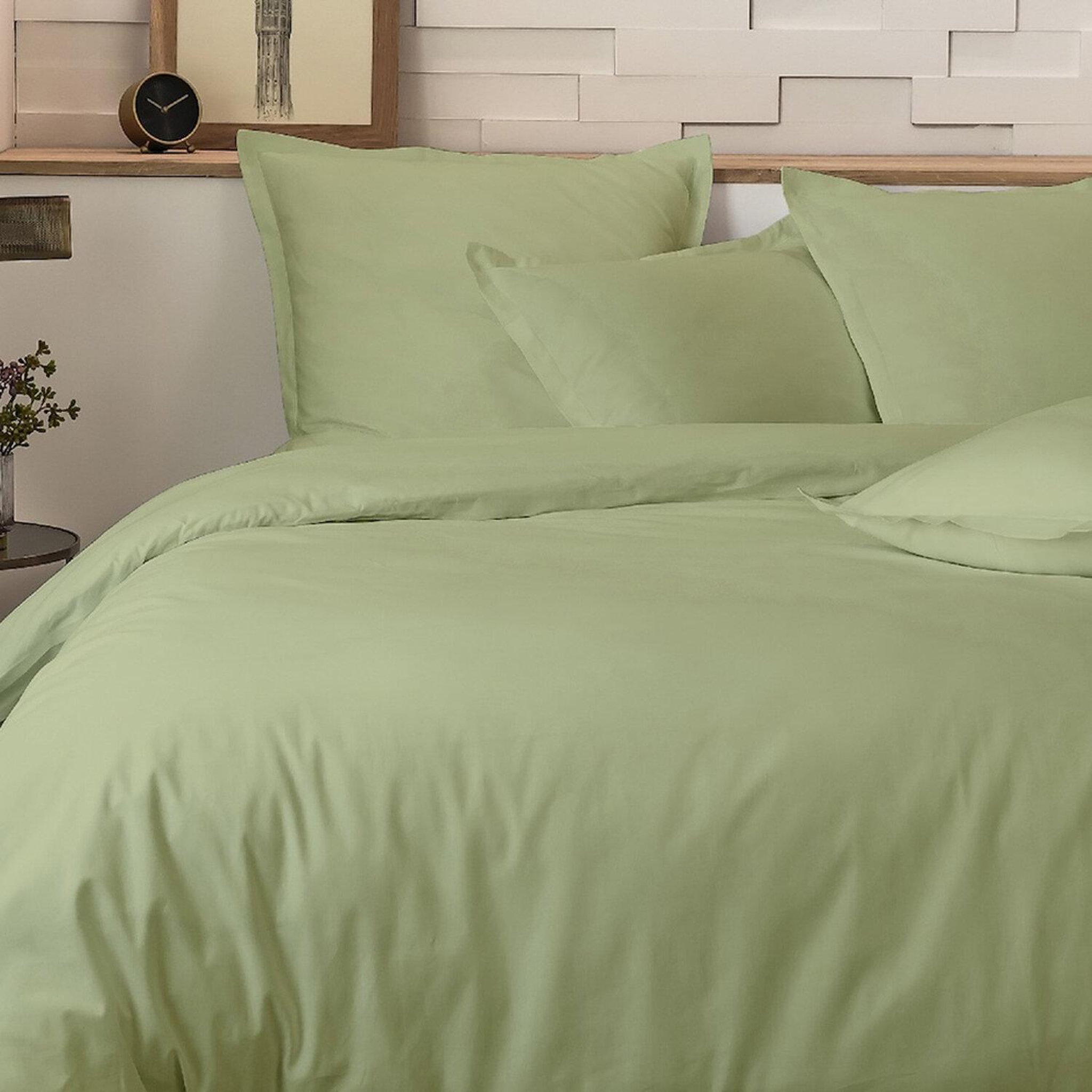 Voir la diapositive 3 : Home collection Parure de couette 100%percale de coton 80 fils/cm2-uni lin