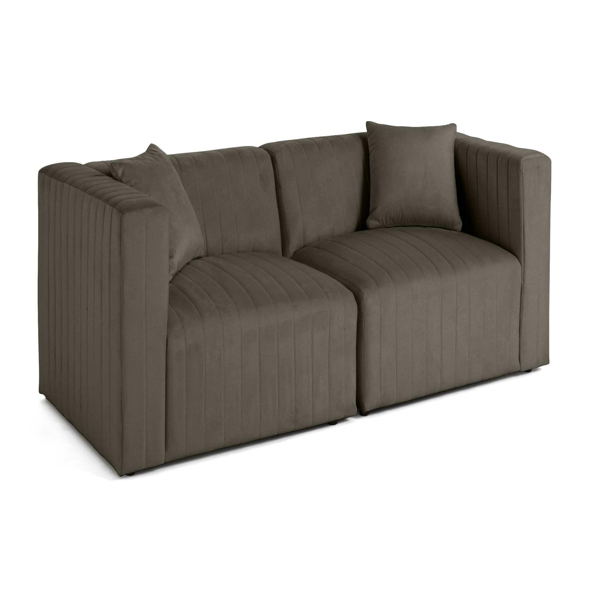Voir la diapositive 2 : LISA DESIGN Nova - canapé modulable 2 places - en velours