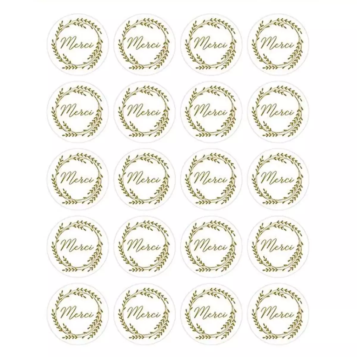 Artemio 300 stickers ronds dorés Merci Ø 3,5 cm