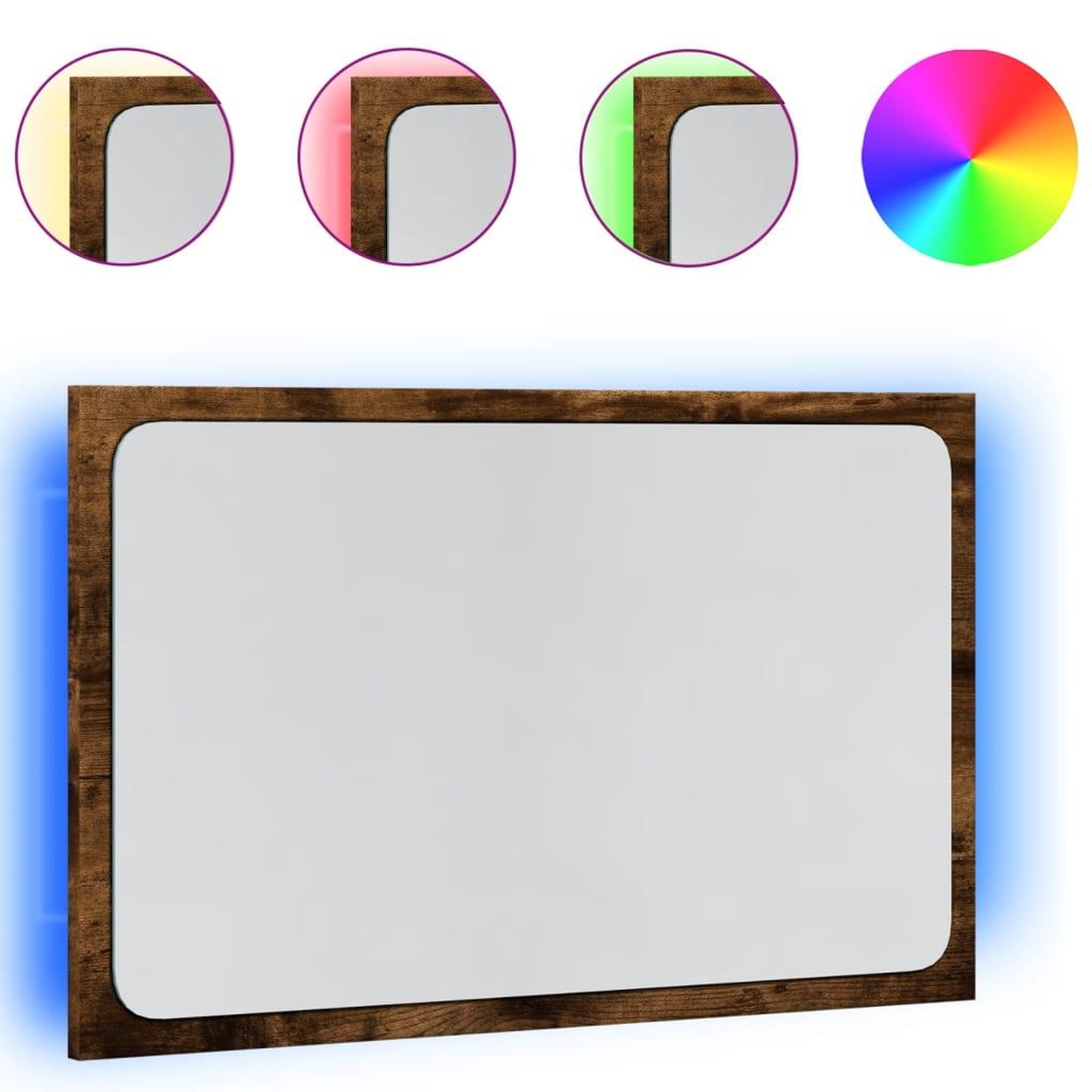 Voir la diapositive 2 : VIDAXL Miroir de salle de bain a LED chene sonoma bois d'ingenierie