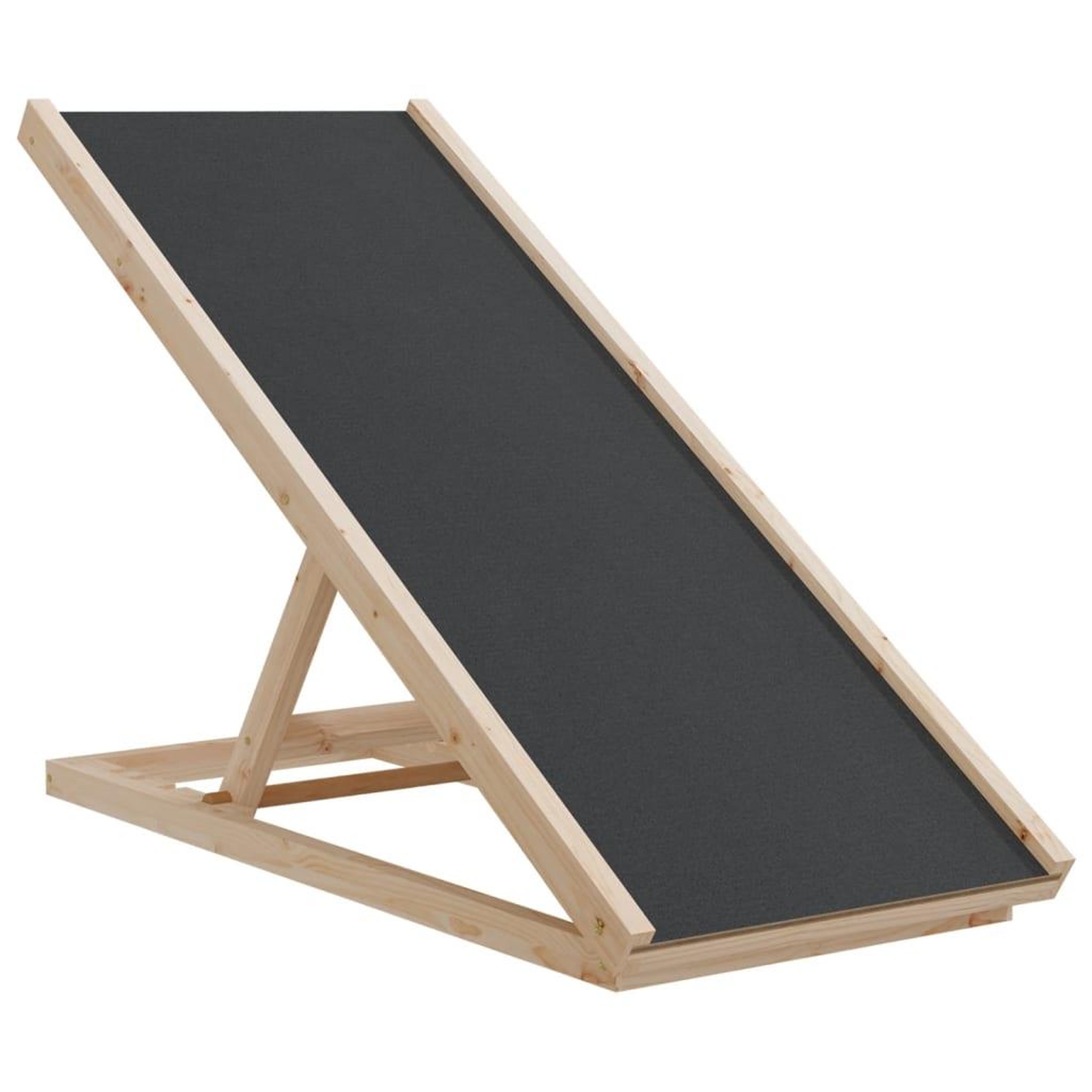 Voir la diapositive 2 : VIDAXL Rampe pour chiens gris 100x40 cm bois de sapin solide