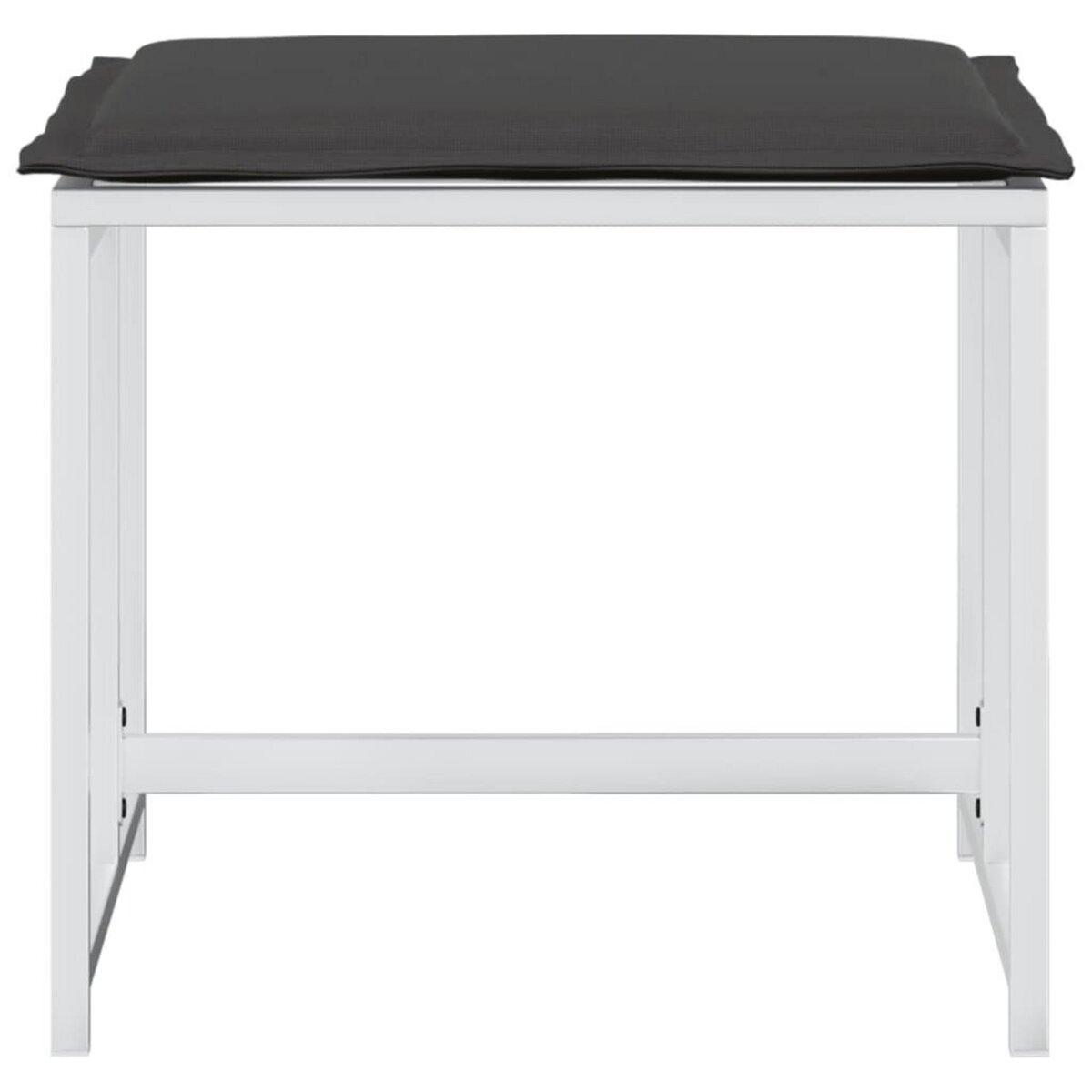 VIDAXL Tabourets de jardin avec coussins 4pcs blanc acier et textilene