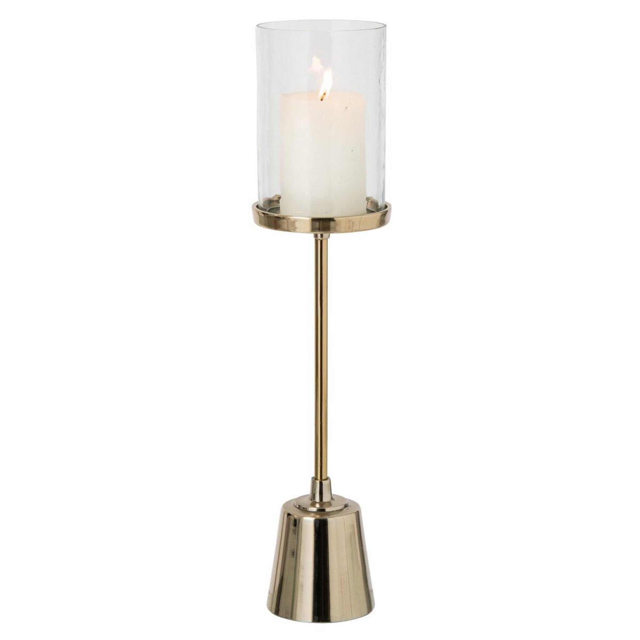 Voir la diapositive 2 : J-LINE Bougeoir design sur pied  dorine  59cm doré