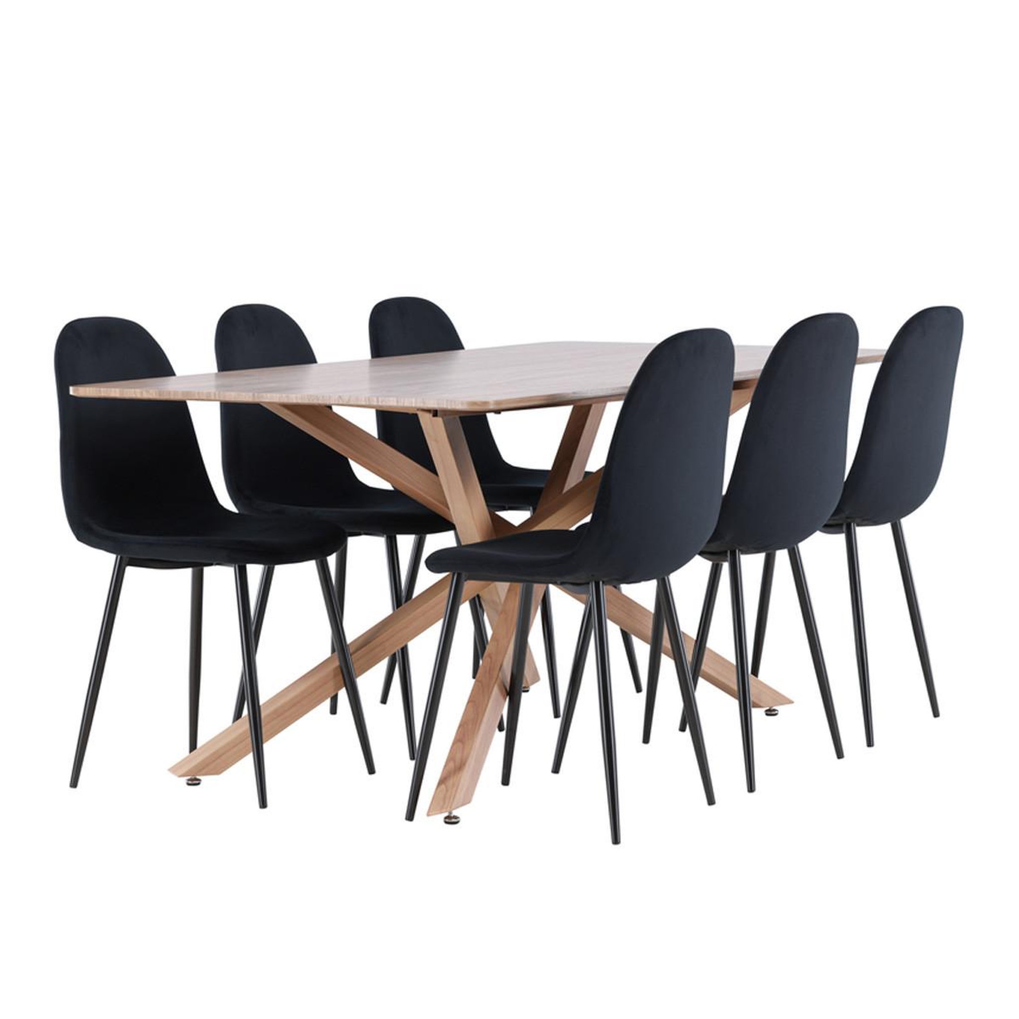 Paris Prix Ensemble table à manger & 6 chaises  piazza & polar  180cm marron & noir