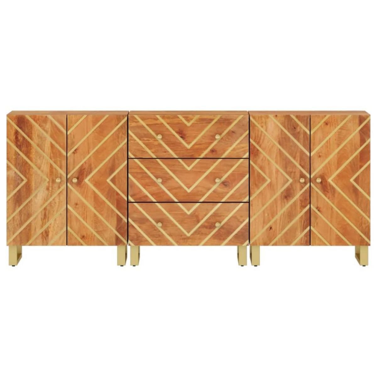 VIDAXL Armoires laterales 3 pcs marron et noir 60x33,5x75 cm