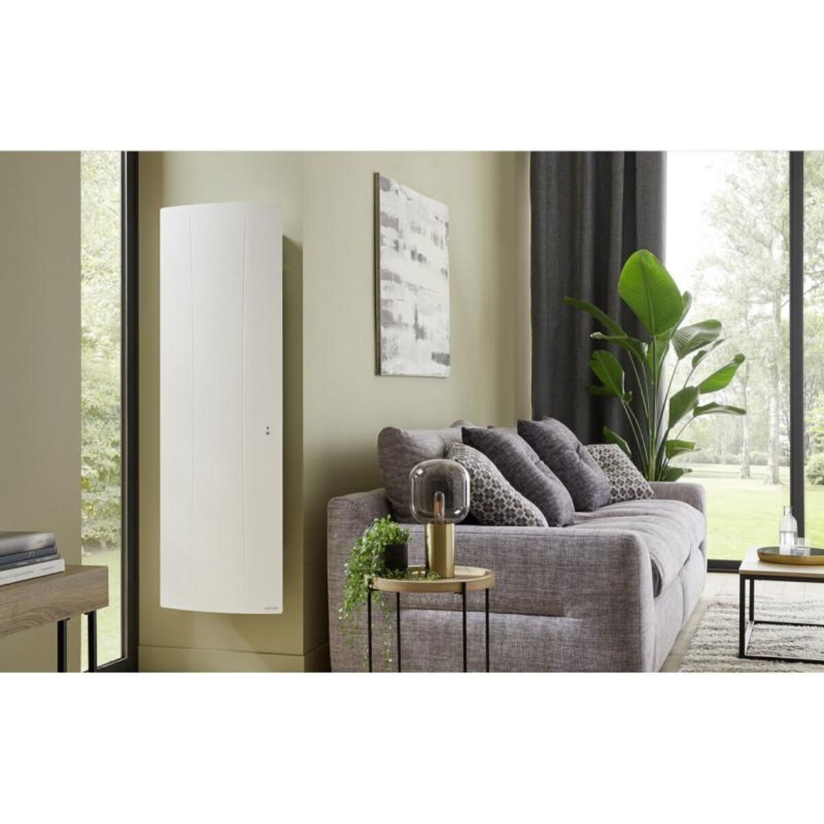 Atlantic Radiateur chaleur 1000W AGILIA vertical pilotage intelligent connecté blanc carat ATLANTIC 518416