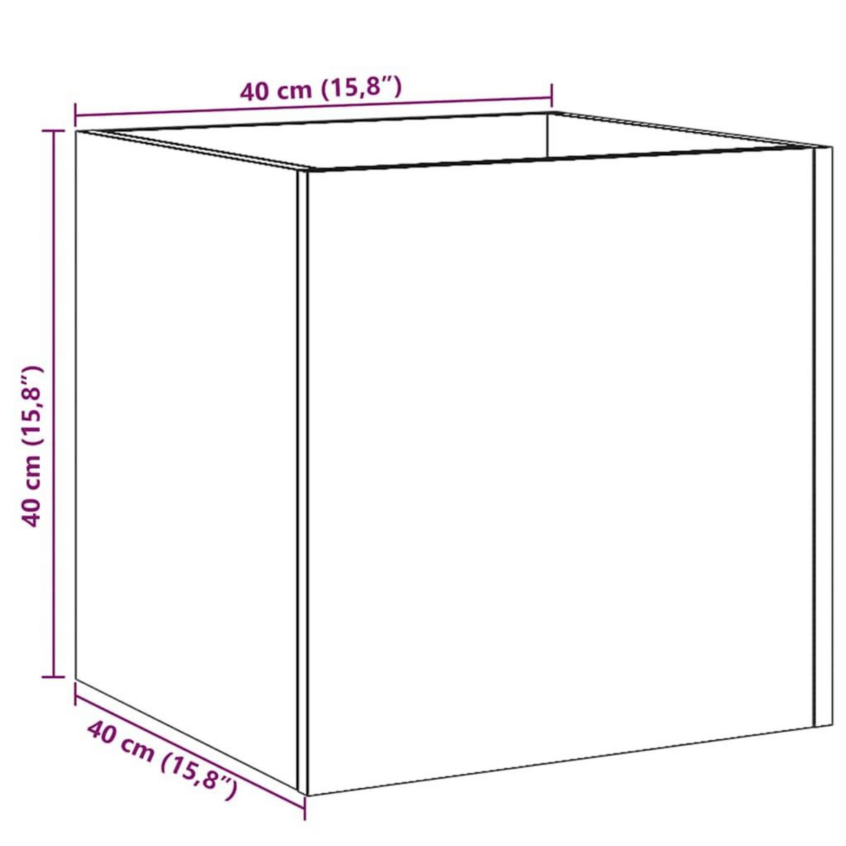 VIDAXL Jardiniere chene artisanal 40x40x40 cm bois d'ingenierie