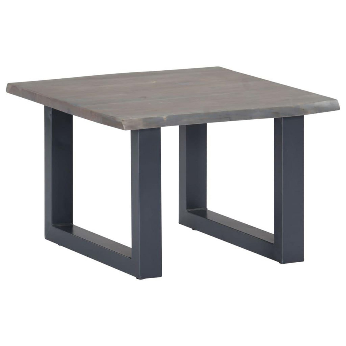 VIDAXL Table basse avec bord naturel Gris 60x60x40 cm Bois d'acacia