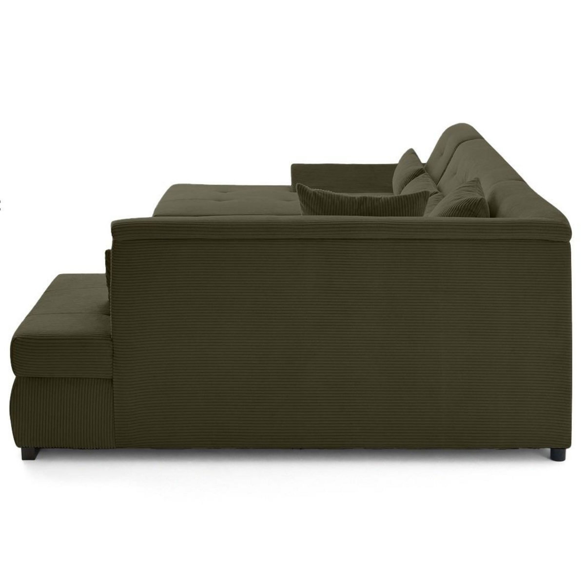 LISA DESIGN Vermont s - canapé panoramique d'angle droit 7 places en velours côtelé