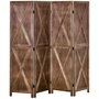 HOMCOM Paravent intérieur 4 panneaux style campagnard chic - séparateur de pièce avec croisillons - bois de paulownia effet vieilli