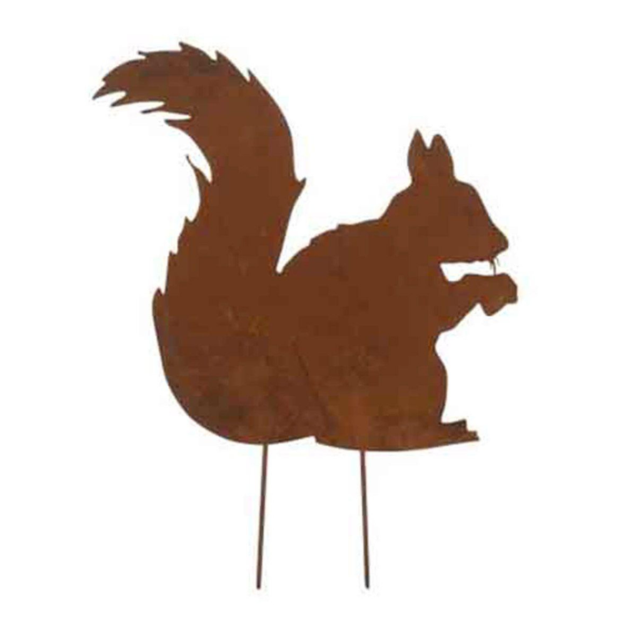 J-LINE Décoration de jardin  écureuil  38cm marron rouille