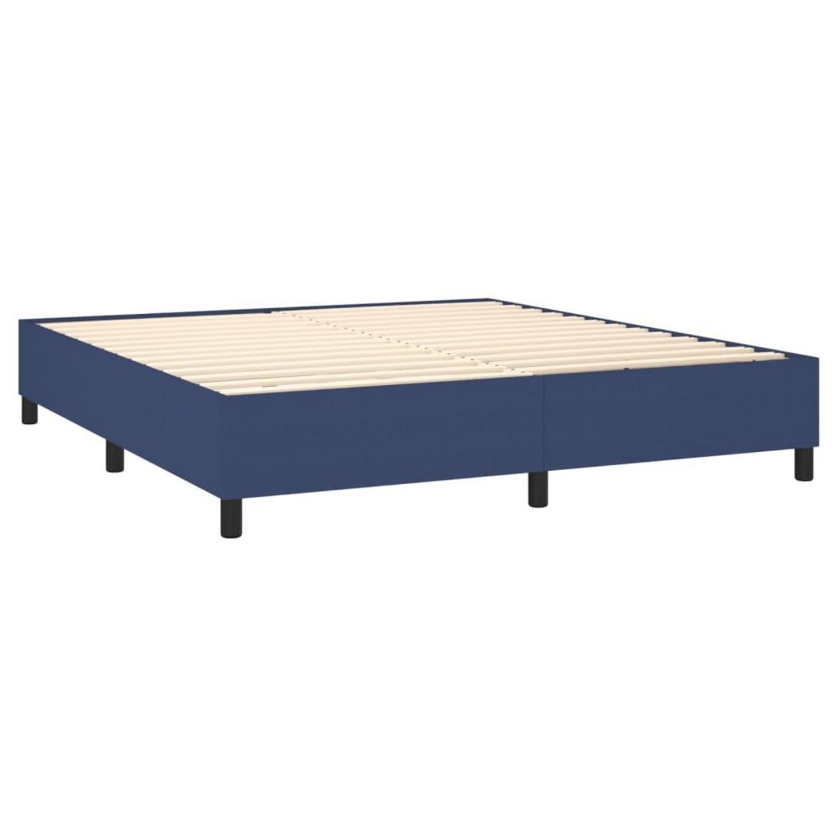 VIDAXL Sommier a lattes de lit avec matelas Bleu 180x200 cm Tissu