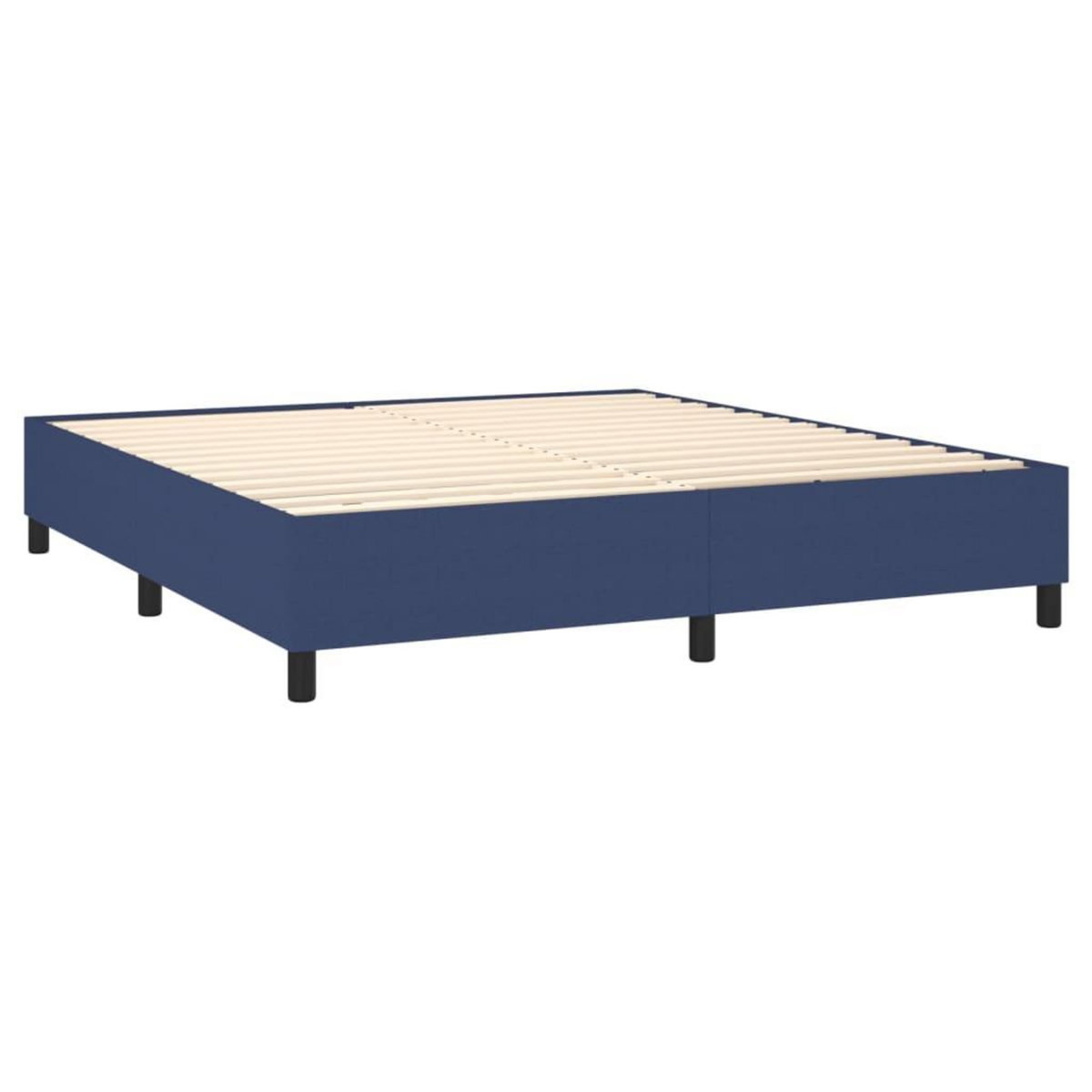 VIDAXL Sommier a lattes de lit avec matelas Bleu 180x200 cm Tissu