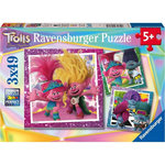 RAVENSBURGER 3X49 P la pop ne s'arrête jamais trolls 3