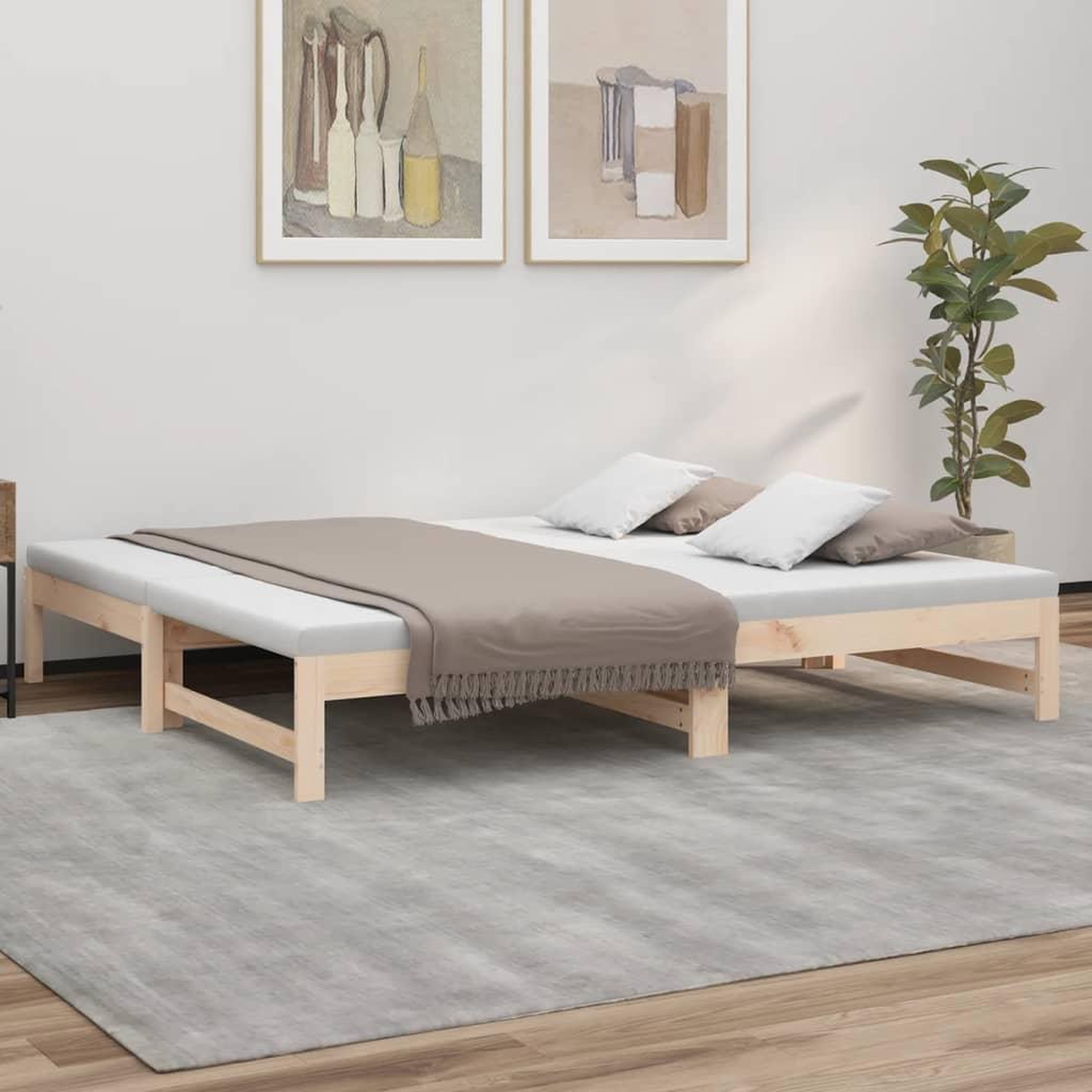 Voir la diapositive 1 : VIDAXL Lit coulissant sans matelas 2x(90x190) cm Bois de pin massif