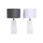 Voir la diapositive 1 : MARKET24 Lampe de bureau DKD Home Decor Verre Transparent Blanc Gris clair 30 x 30 x 54 cm (2 Unités)