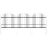 VIDAXL Cloture de jardin a dessus en lance Acier (1,5-1,75)x5,1 m Noir