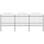 Voir la diapositive 1 : VIDAXL Cloture de jardin a dessus en lance Acier (1,5-1,75)x5,1 m Noir