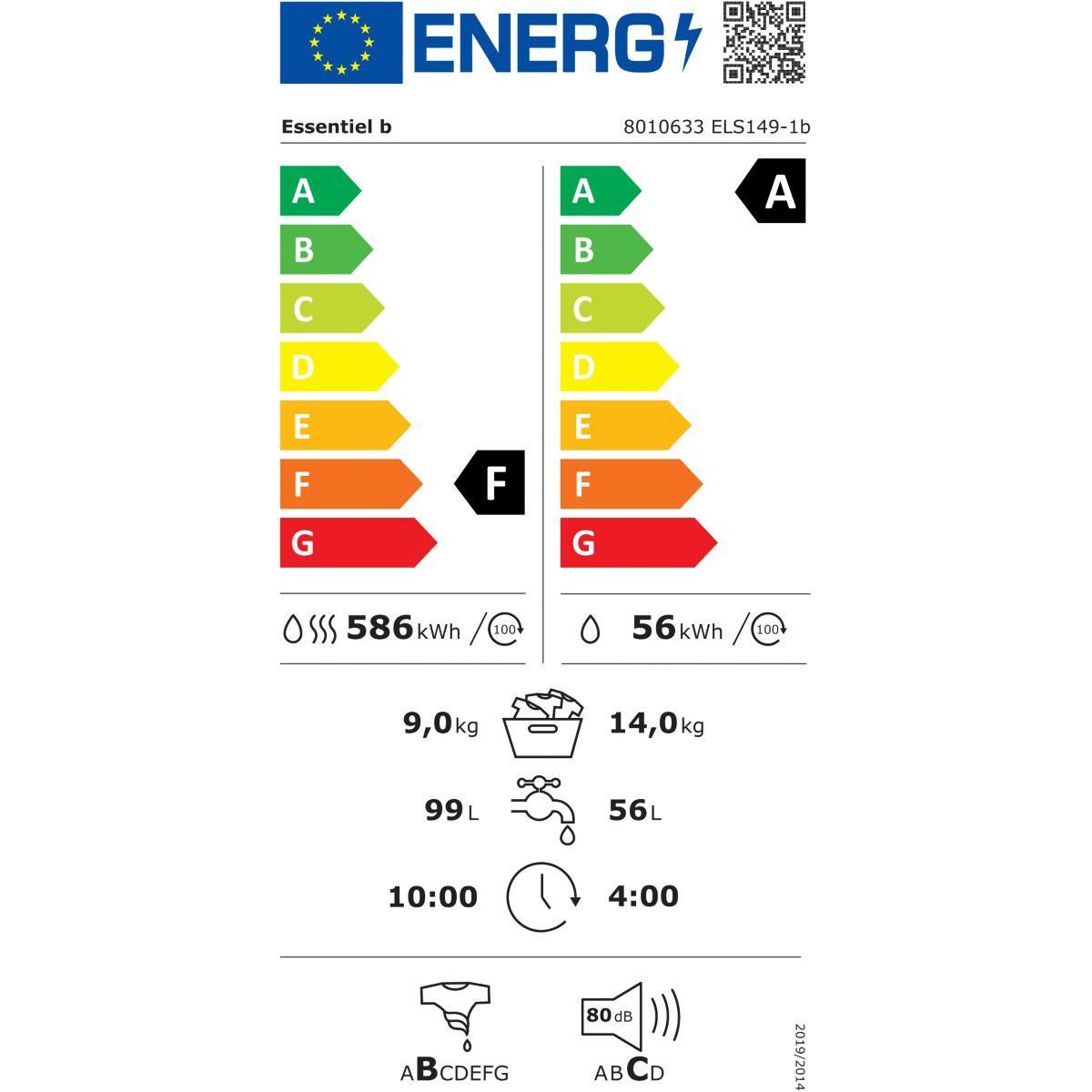 ESSENTIEL B Lave linge séchant hublot ELS149-1b