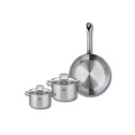 ELO Ensemble de 1 Poêle de cuisson 28 cm et 2 faitouts 14 et 16 cm Elo Profi Citrin