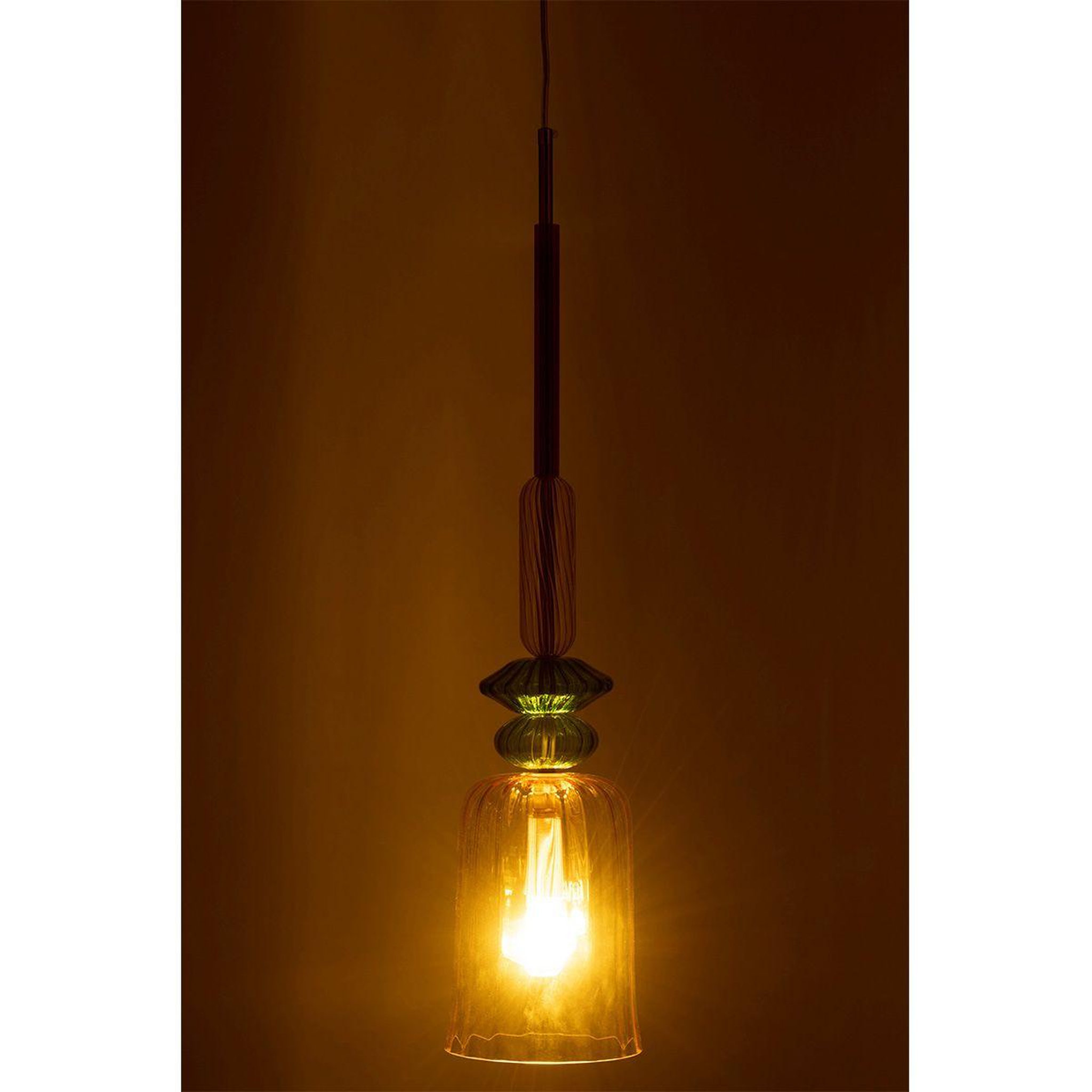 Voir la diapositive 3 : J-LINE Lampe suspension en verre  zoe  160cm jaune