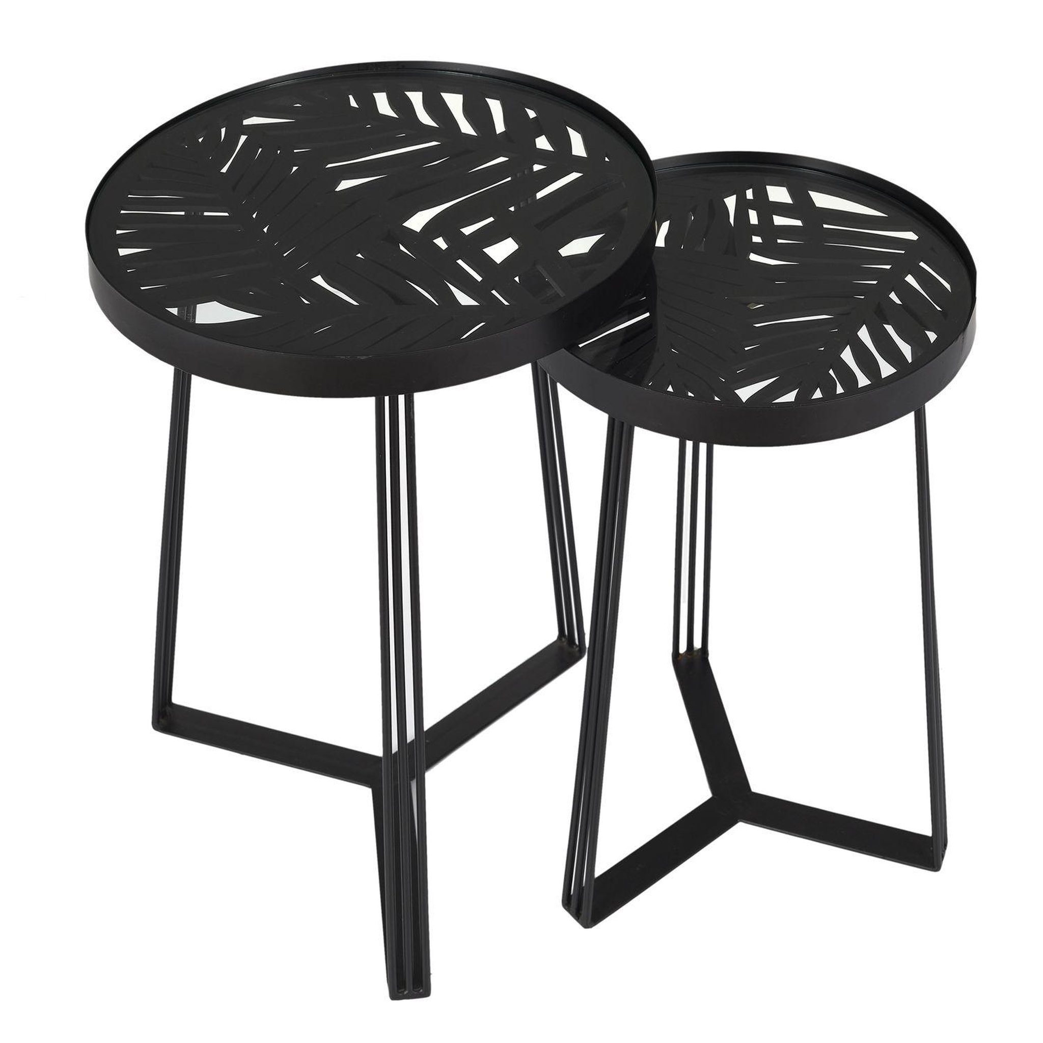 The Home Deco Factory Lot de 2 tables gigognes. Coloris disponibles : Noir, Blanc