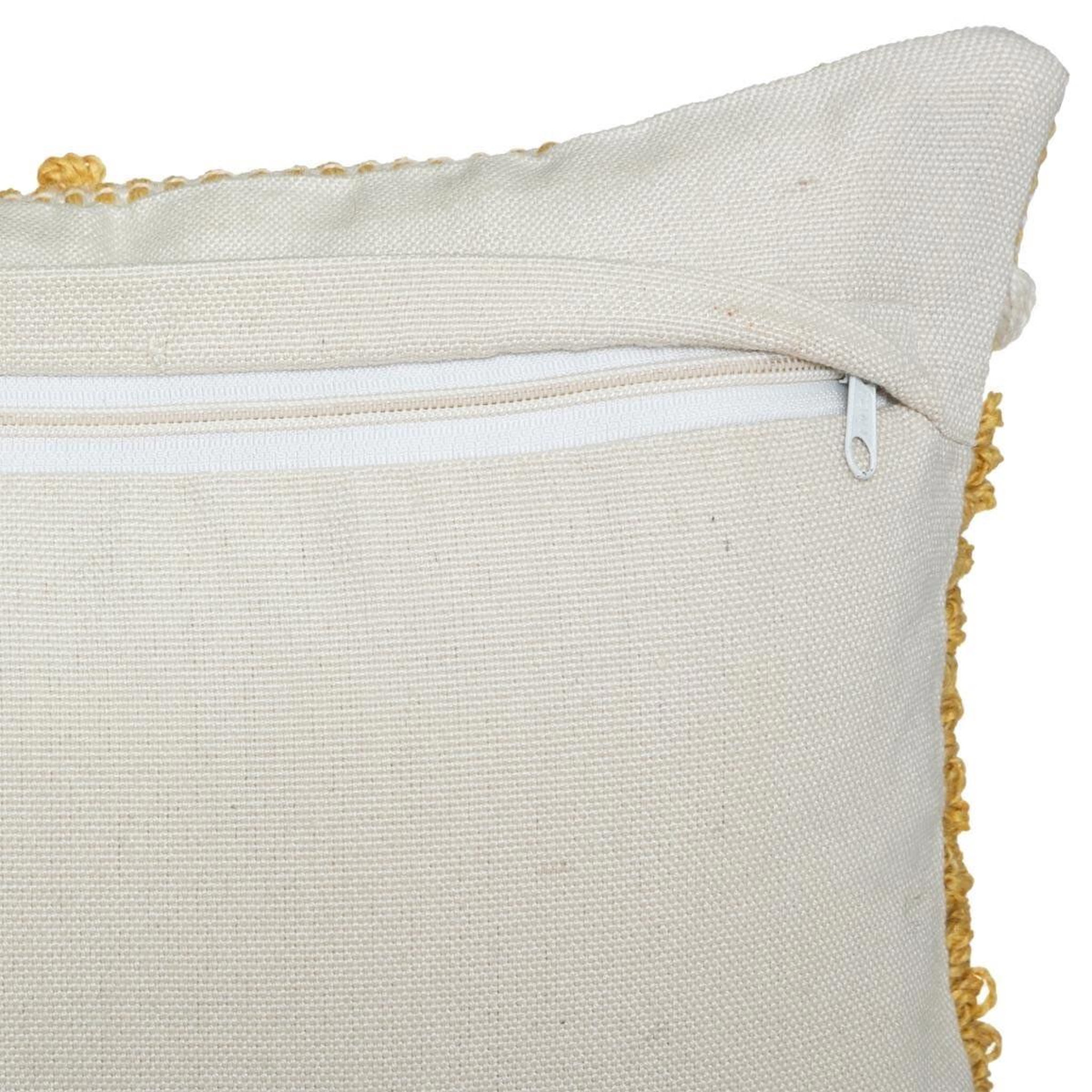 Voir la diapositive 3 : ATMOSPHERA Coussin déco à pompons  row  30x50cm ocre