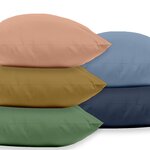Taie d'oreiller unie en coton 51 fils . Coloris disponibles : Marron, Bleu, Orange, Vert