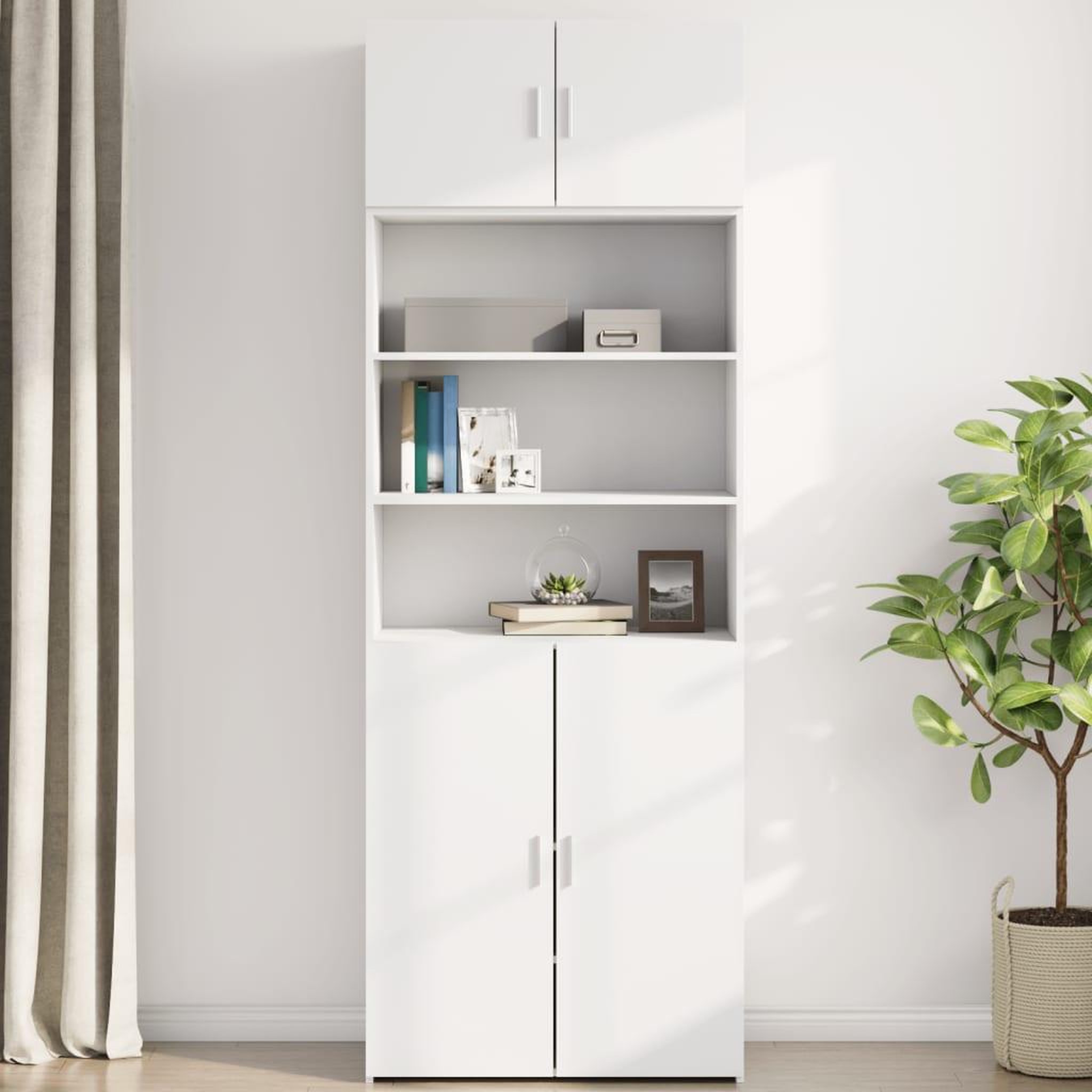 Voir la diapositive 3 : VIDAXL Armoire murale blanc 80x42,5x40 cm bois d'ingenierie