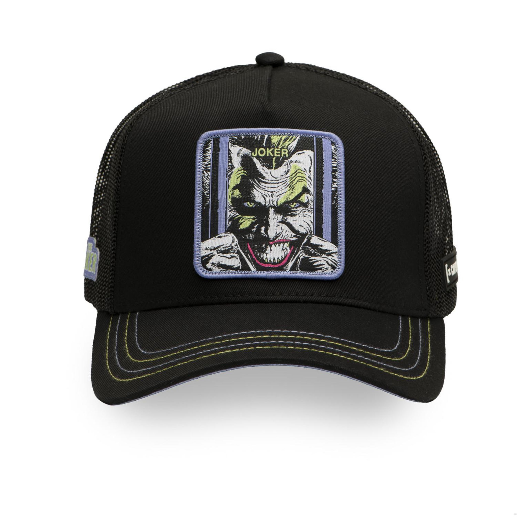 Voir la diapositive 2 : CAPSLAB Casquette trucker avec filet en sergé de coton DC Comics Joker