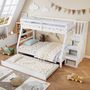 Voir la diapositive 5 : MERAX Lit superposé 90x200(120x200)cm bois et mdf coloris blanc