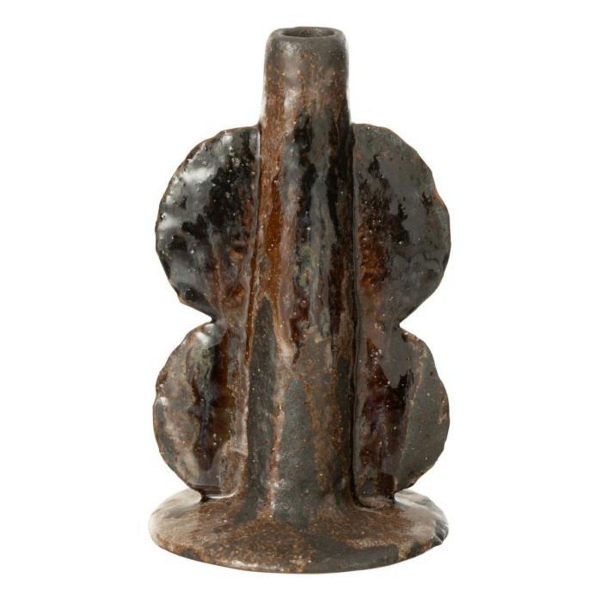 Paris Prix Chandelier Vase en Céramique  Naga  20cm Marron