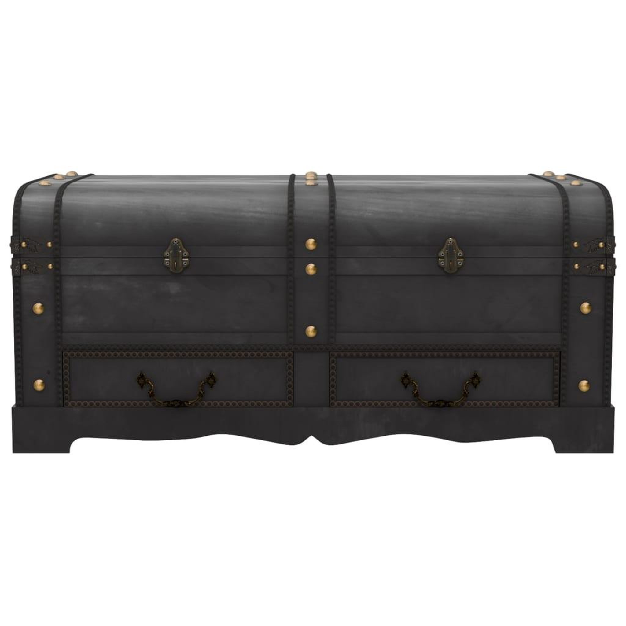 Voir la diapositive 5 : VIDAXL Coffre de rangement en bois Large Noir
