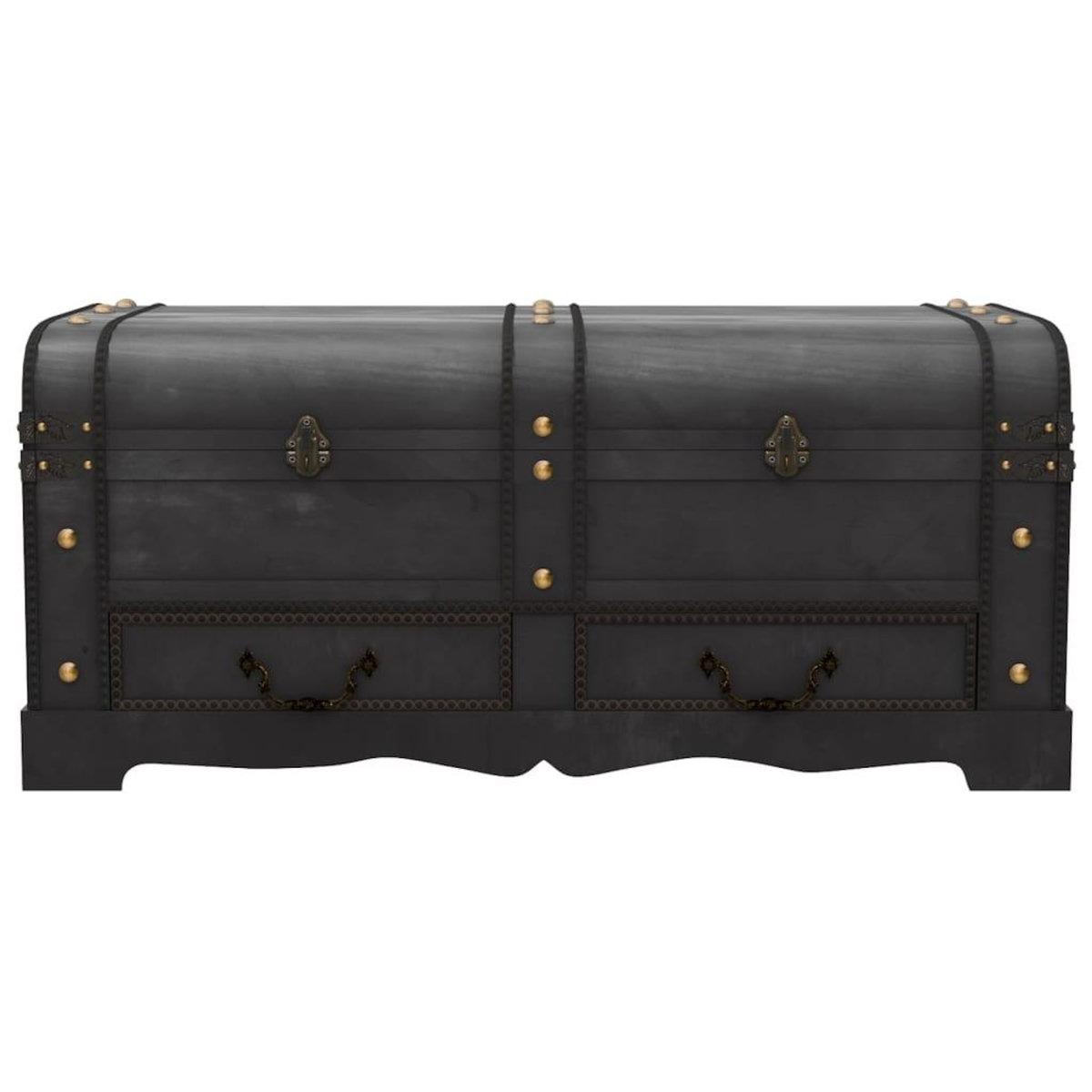 VIDAXL Coffre de rangement en bois Large Noir