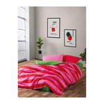 GENERIQUE Parure de lit - 108CZY61201 - 1 housse de couette 220 x 240 cm + 2 taies d'oreiller 60 x 60 cm - 100% coton ranforcé - Rose