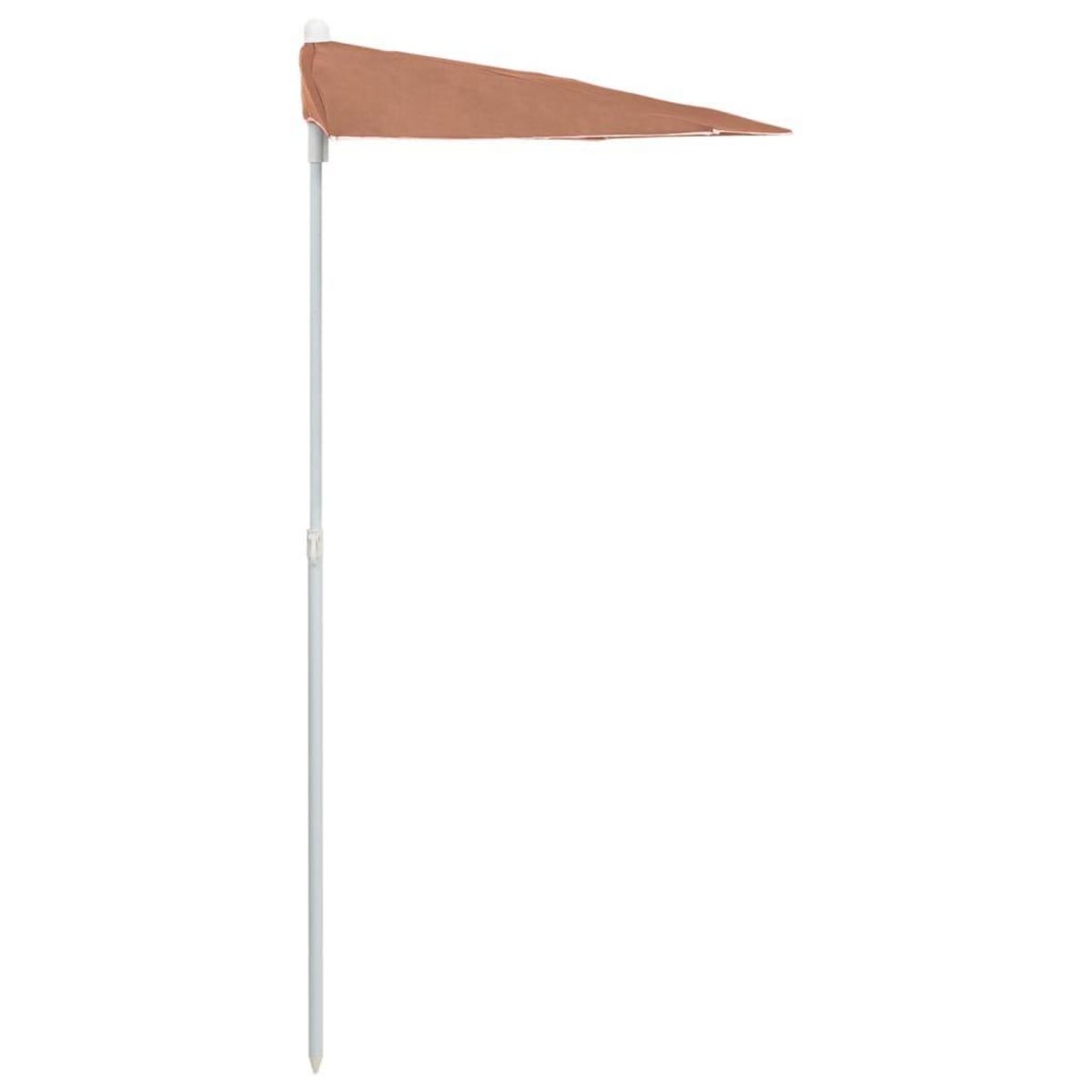 VIDAXL Demi-parasol de jardin avec mat 180x90 cm terre cuite