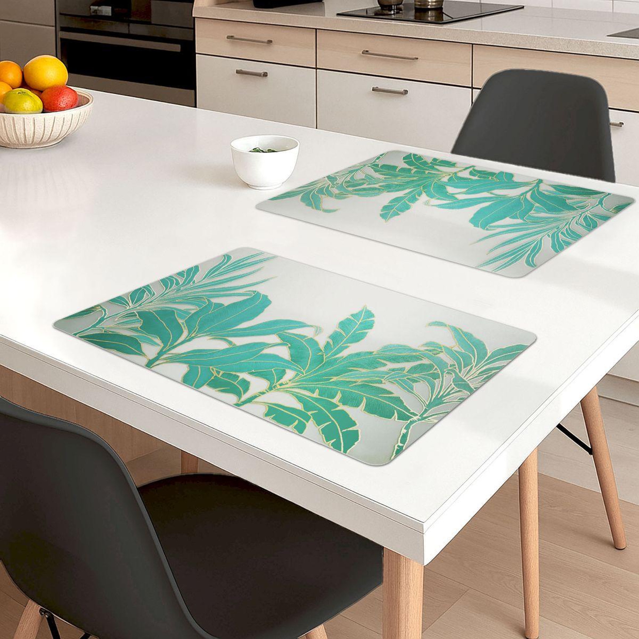 Voir la diapositive 3 : Douceur d'Intérieur Set de table imprimé  vayana  28x44cm vert