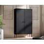 Voir la diapositive 6 : BEST MOBILIER Lavaggi - buffet haut - noir - 166 cm