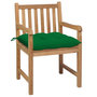 Voir la diapositive 2 : VIDAXL Chaises de jardin lot de 2 et coussins vert Bois de teck massif
