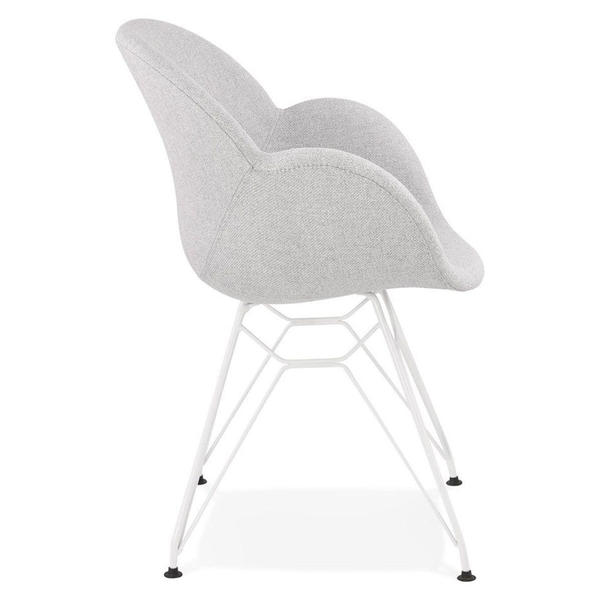 Paris Prix Chaise Design en Tissu  Lotal  85cm Gris & Blanc