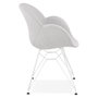 Voir la diapositive 3 : Paris Prix Chaise Design en Tissu  Lotal  85cm Gris & Blanc