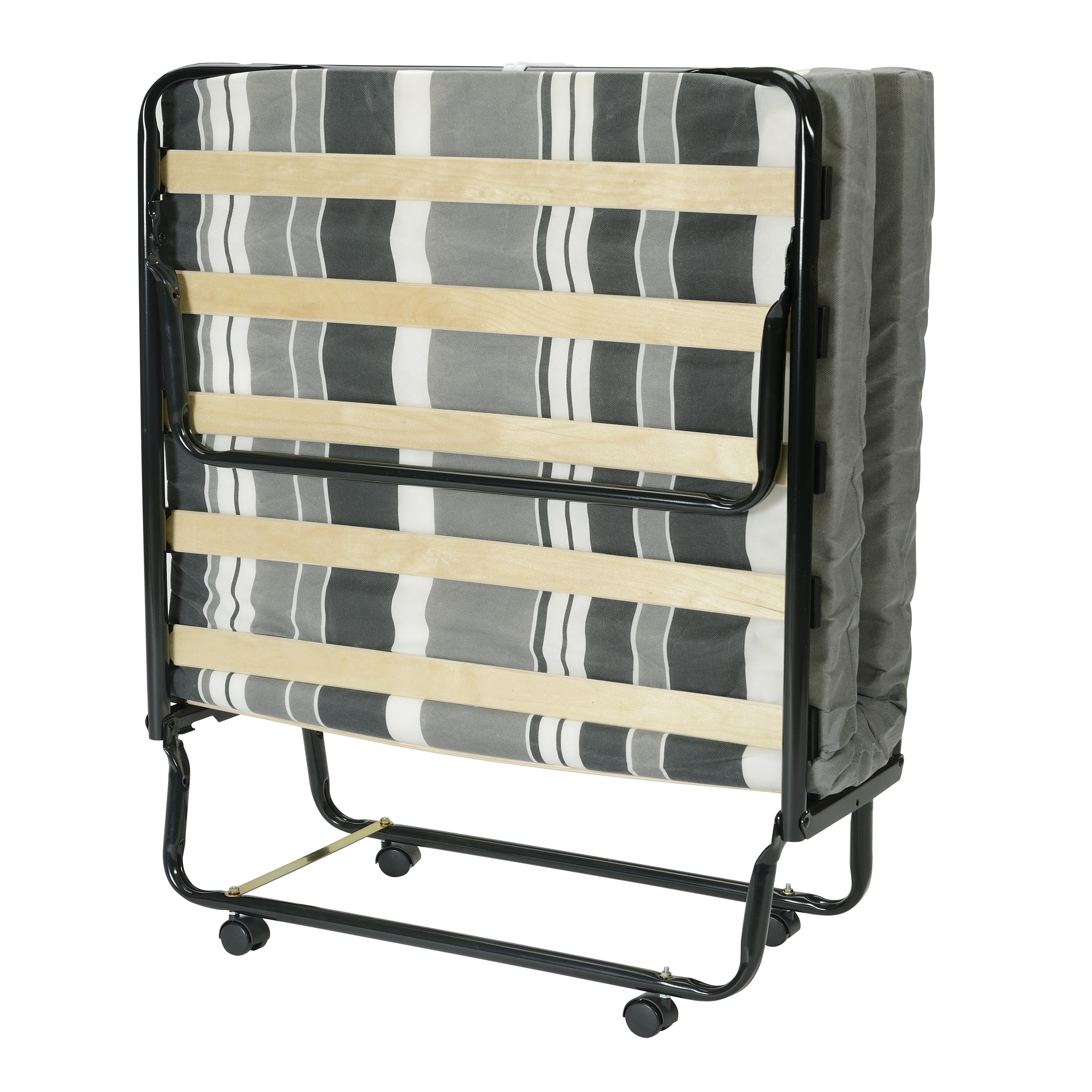 Voir la diapositive 1 : SEDAC LIT PLIANT sommier 12 lattes + matelas mousse 80x190 cm FOLDI