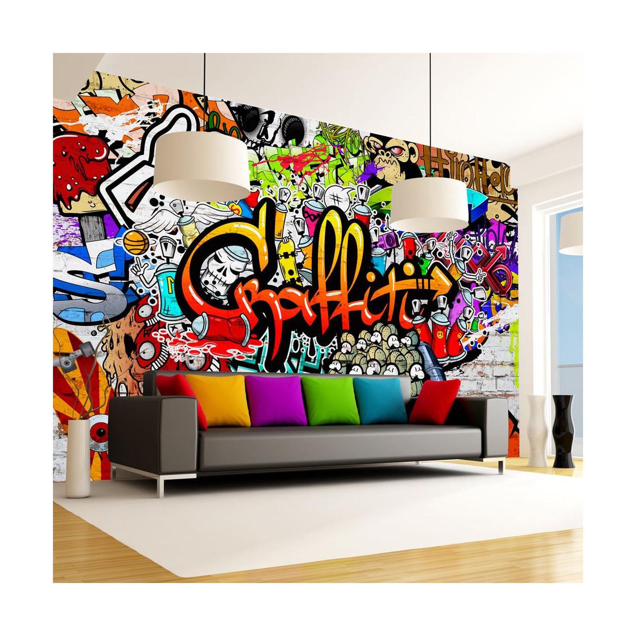 Voir la diapositive 1 : Paris Prix Papier Peint  Colorful Graffiti