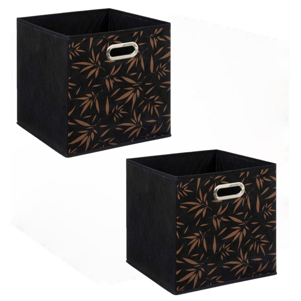 FIVE Lot de 2 boites de rangement en tissu Casual - 31x31x31cm - Noir