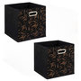 Voir la diapositive 1 : FIVE Lot de 2 boites de rangement en tissu Casual - 31x31x31cm - Noir