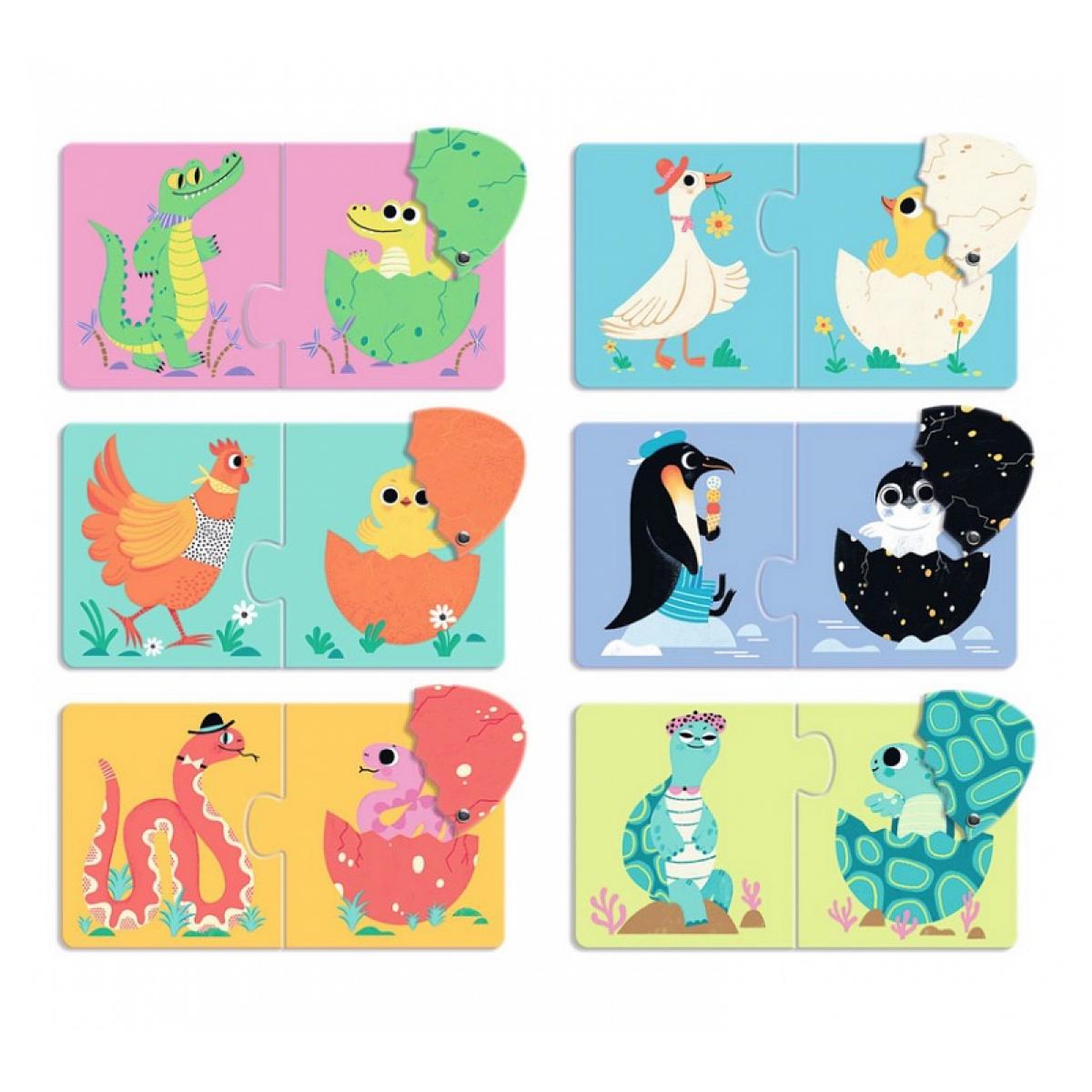 Voir la diapositive 3 : Djeco Puzzle duo articulo - les oeufs rigolos