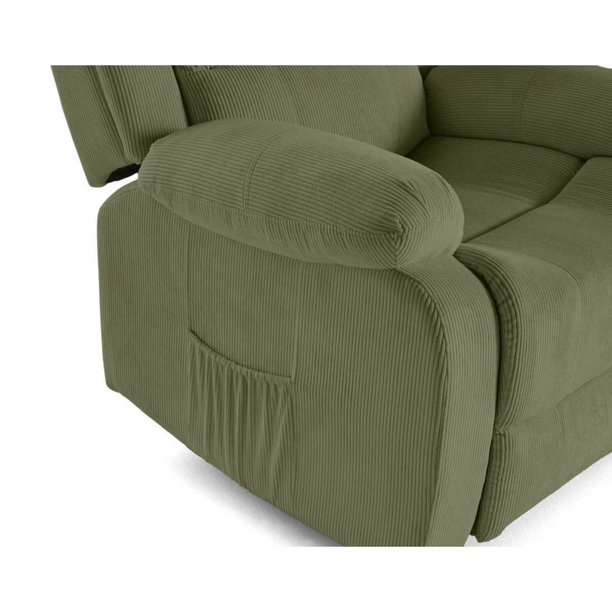 BEST MOBILIER Armand - fauteuil relax électrique en velours côtelé